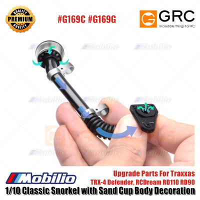 GRC 1/10 Classic Snorkel with Sand Cup Body Decoration Upgrade Parts for Traxxas TRX-4 Defender RCDream RD110 RD90 #G169C #G169G
