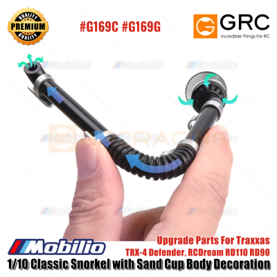 GRC 1/10 Classic Snorkel with Sand Cup Body Decoration Upgrade Parts for Traxxas TRX-4 Defender RCDream RD110 RD90 #G169C #G169G