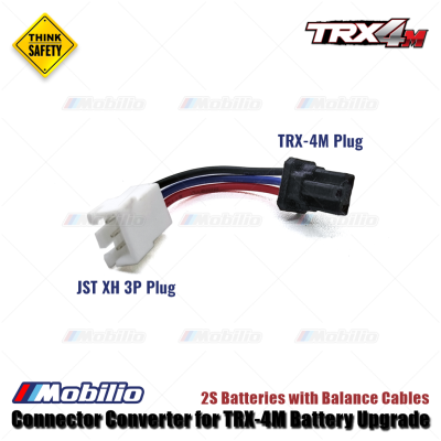 Cable Connector Converter for TRX-4M Battery Upgrade 2S Batteries with Balance Cables RC Traxxas TRX4M