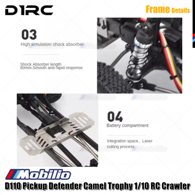 D1RC D110 RC Pickup Land Rover Defender Camel Trophy 1/10 WB 334mm