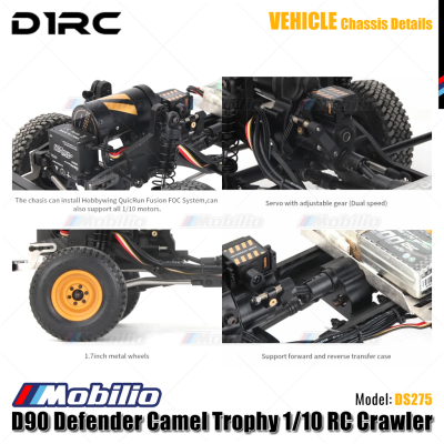 D1RC DS275 RC D90 Defender Camel Trophy 1/10 Scale WB275mm