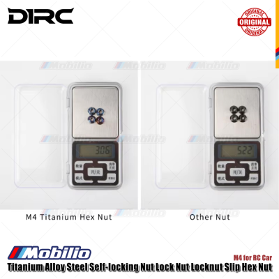 D1RC Titanium Alloy Steel Self-locking Nut Lock Nut Locknut Slip Hex Nut M4 for RC Car