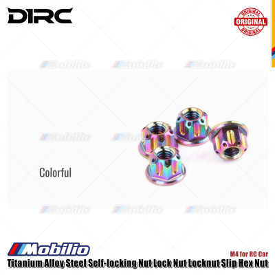 D1RC Titanium Alloy Steel Self-locking Nut Lock Nut Locknut Slip Hex Nut M4 for RC Car