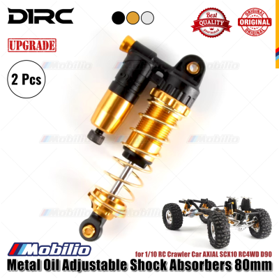 Shock D1RC Peredam Kejut Minyak Logam yang Dapat Disesuaikan 80mm Bagian Peningkatan untuk Mobil Perayap 1/10 RC