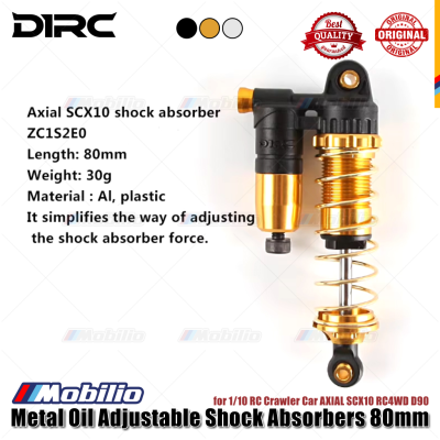 Shock D1RC Peredam Kejut Minyak Logam yang Dapat Disesuaikan 80mm Bagian Peningkatan untuk Mobil Perayap 1/10 RC