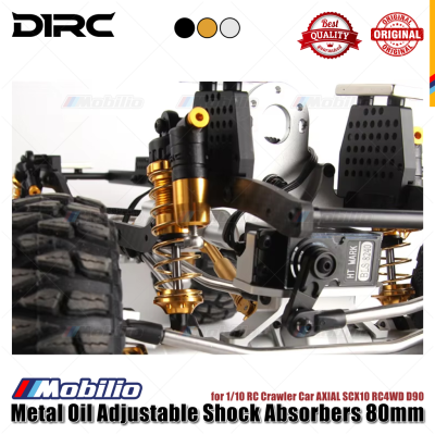 Shock D1RC Peredam Kejut Minyak Logam yang Dapat Disesuaikan 80mm Bagian Peningkatan untuk Mobil Perayap 1/10 RC