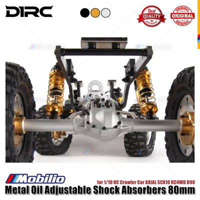 Shock D1RC Peredam Kejut Minyak Logam yang Dapat Disesuaikan 80mm Bagian Peningkatan untuk Mobil Perayap 1/10 RC