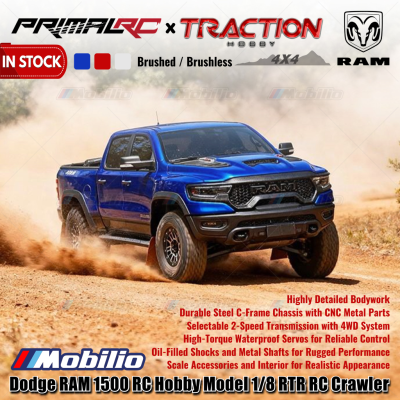 Traction Hobby PrimalRC Dodge RAM 1500 Remote Control Hobby Model 1/8 Scale RTR RC Crawler Adventure