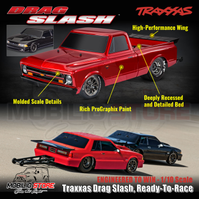 Traxxas Drag Slash Chevrolet - Mustang 1/10 Scale RTR TSM RC Car Race