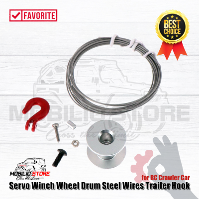 Servo Winch Wheel Drum Steel Wires Trailer Hook for RC Crawler Car