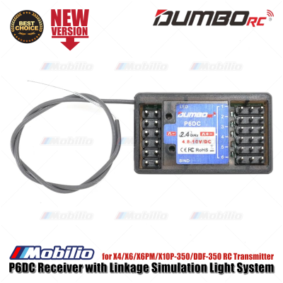Dumborc P6DC Receiver 2.4G 6 Channel with LED Lamp Control Interface for X4 X5 X6 X6P X10P Transmitter RC Car Boat