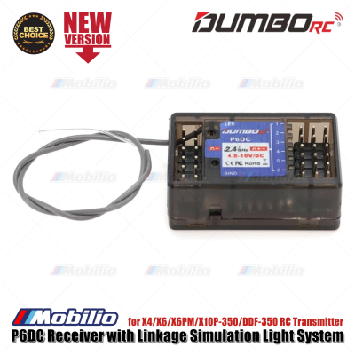 Dumborc P6DC Receiver 2.4G 6 Channel with LED Lamp Control Interface for X4 X5 X6 X6P X10P Transmitter RC Car Boat