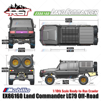 RGT EX86160 Land Commander 1/10 Land Commander LC79 RTR RC Off-Road Crawler Adventure