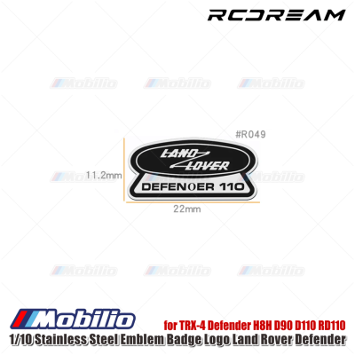 RCDream 1/10 Stainless Steel Emblem Badge Logo Land Rover Defender for TRX-4 Defender H8H D90 D110 RD110