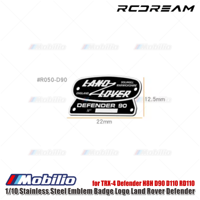 RCDream 1/10 Stainless Steel Emblem Badge Logo Land Rover Defender for TRX-4 Defender H8H D90 D110 RD110