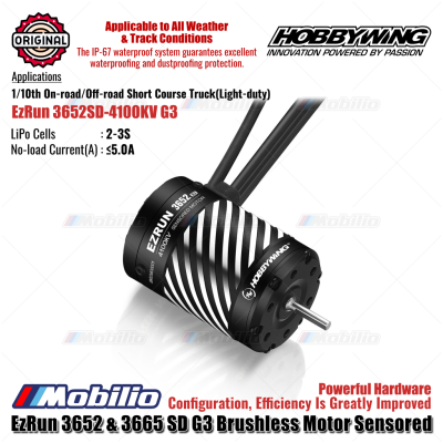 Hobbywing EzRun 3652 & 3665 SD G3 Brushless Motor Sensored for RC Car 1/10th On-road Off-road Short Course Truck Truggy Monster