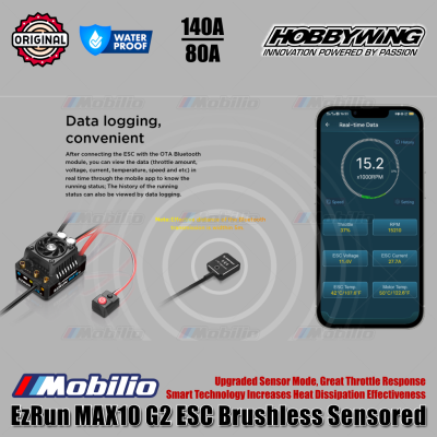 Hobbywing EzRun MAX10 G2 ESC Brushless Sensored 80A #30102604 / 140A #30102603 Waterproof for RC 1/10 Short Course Truck and Monster Truck