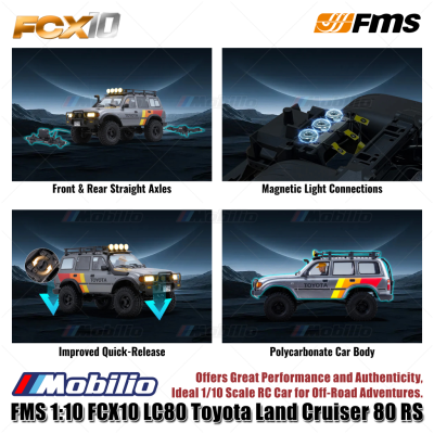 FMS 1:10 FCX10 LC80 Toyota Land Cruiser 80 RS RC Car Off-Road Adventures Crawler FMS 1:10 FCX10 LC80 Toyota Land Cruiser 80 RS RC Car Off-Road Adventures Crawler