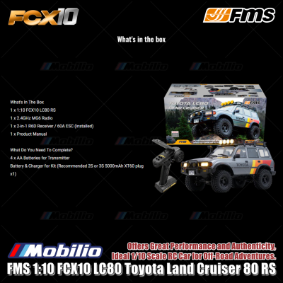 FMS 1:10 FCX10 LC80 Toyota Land Cruiser 80 RS RC Car Off-Road Adventures Crawler