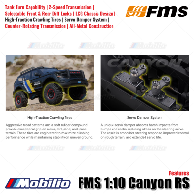 FMS 1:10 Canyon RS Designed for Realism And Built for Performance RC Crawler Adventure 2.4GHz RTR