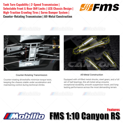 FMS 1:10 Canyon RS Designed for Realism And Built for Performance RC Crawler Adventure 2.4GHz RTR