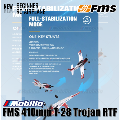 FMS 410mm T-28 Trojan RTF Easy to Fly Micro RC Plane for Beginners