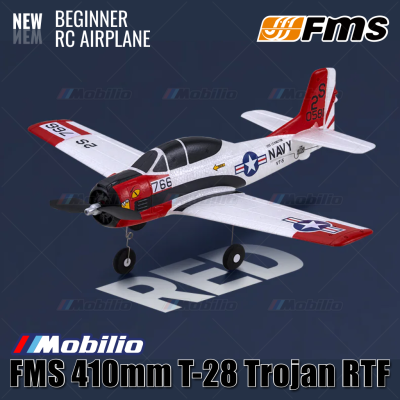 FMS 410mm T-28 Trojan RTF Easy to Fly Micro RC Plane for Beginners