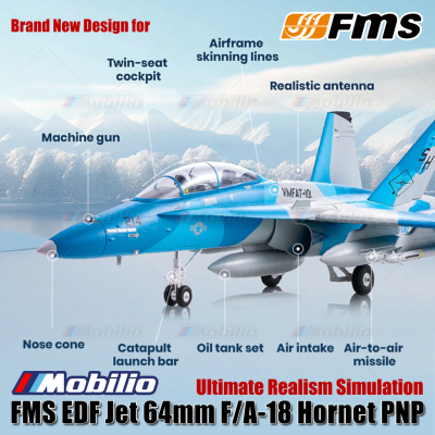 FMS EDF Jet 64mm F/A-18 Hornet PNP Redesigned Air Superiority Continuing The Legend of Aerial Combat Aero Modelling