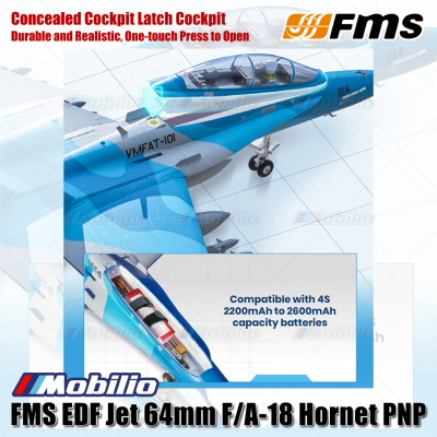 FMS EDF Jet 64mm F/A-18 Hornet PNP Redesigned Air Superiority Continuing The Legend of Aerial Combat Aero Modelling