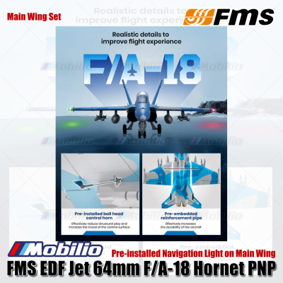 FMS EDF Jet 64mm F/A-18 Hornet PNP Redesigned Air Superiority Continuing The Legend of Aerial Combat Aero Modelling