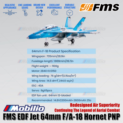 FMS EDF Jet 64mm F/A-18 Hornet PNP Redesigned Air Superiority Continuing The Legend of Aerial Combat Aero Modelling