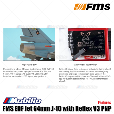 FMS EDF Jet 64mm J-10 with Reflex V3 PNP Vigorous Dragon RC Jets Aero Modelling