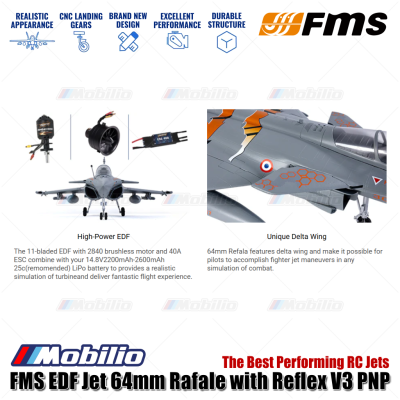 FMS EDF Jet 64mm Rafale with Reflex V3 PNP The Best Performing RC Jets Aero Modelling
