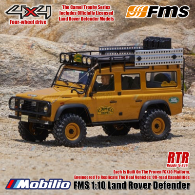 FMS 1:10 Land Rover Defender FCX10 Platform 4x4 RTR 2.4GHz RC Crawler Adventure Remote Control