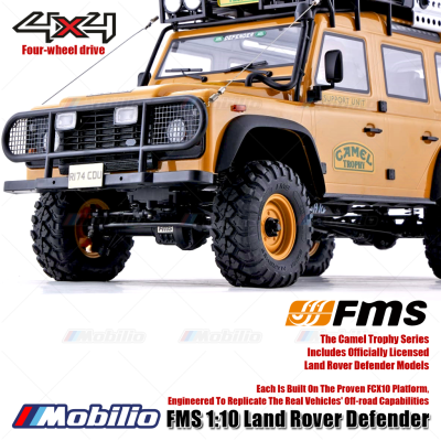 FMS 1:10 Land Rover Defender FCX10 Platform 4x4 RTR 2.4GHz RC Crawler Adventure Remote Control