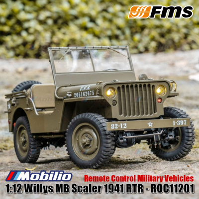 FMS RC Car 1/12 1941 MB Scaler Willys 2.4G 4WD RTR Crawler Military Truck Offroad Vehicle