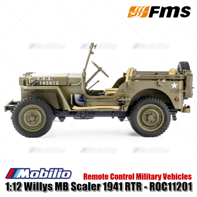 FMS RC Car 1/12 1941 MB Scaler Willys 2.4G 4WD RTR Crawler Military Truck Offroad Vehicle