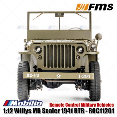 FMS RC Car 1/12 1941 MB Scaler Willys 2.4G 4WD RTR Crawler Military Truck Offroad Vehicle