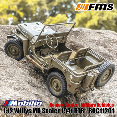 FMS RC Car 1/12 1941 MB Scaler Willys 2.4G 4WD RTR Crawler Military Truck Offroad Vehicle