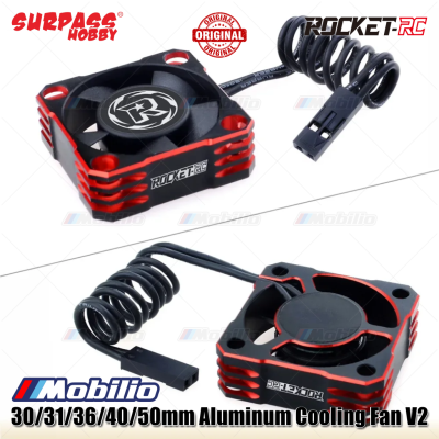 Surpass Hobby Rocket-RC 30/31/36/40/50mm Aluminum Cooling Fan V2 RED 28000/21000/16000/10000RPM for 1/8 1/10 1/12 RC Car 540/550/3650 Motor ESC