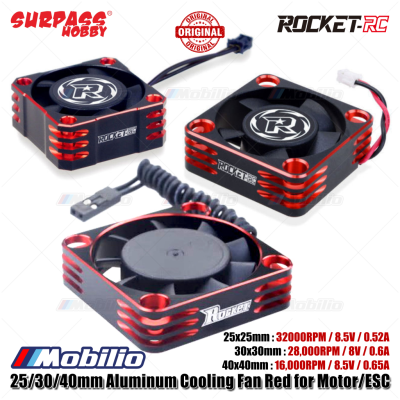 Surpass Hobby Rocket-RC 25 30 40 mm Aluminum Cooling Fan 32000RPM 28000RPM 16000RPM Red for Motor ESC Remote Control