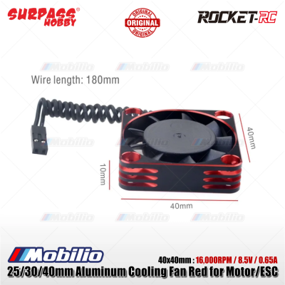 Surpass Hobby Rocket-RC 25 30 40 mm Aluminum Cooling Fan 32000RPM 28000RPM 16000RPM Red for Motor ESC Remote Control
