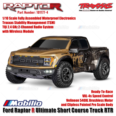 Traxxas Ford Raptor R Ultimate 4X4 Short Course Truck RC 1/10 Scale Fully Assembled Waterproof RTR Remote Control