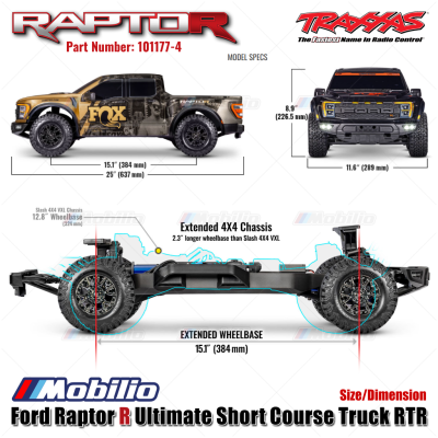 Traxxas Ford Raptor R Ultimate 4X4 Short Course Truck RC 1/10 Scale Fully Assembled Waterproof RTR Remote Control