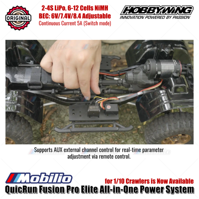 Hobbywing QuicRun Fusion Pro Elite All-in-One Power System 2300KV 540 untuk RC 1/10 Scale Crawlers Car Adventure dengan Motor Brushless dan LED Program Box Hobbywing QuicRun Fusion Pro Elite All-in-One Power System 2300KV 540 untuk RC 1/10 Scale Crawlers Car Adventure dengan Motor Brushless dan LED Program Box