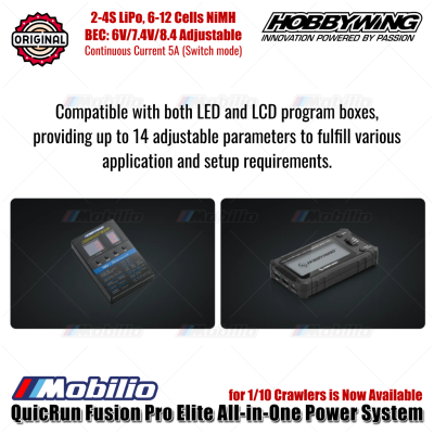 Hobbywing QuicRun Fusion Pro Elite All-in-One Power System 2300KV 540 untuk RC 1/10 Scale Crawlers Car Adventure dengan Motor Brushless dan LED Program Box Hobbywing QuicRun Fusion Pro Elite All-in-One Power System 2300KV 540 untuk RC 1/10 Scale Crawlers Car Adventure dengan Motor Brushless dan LED Program Box