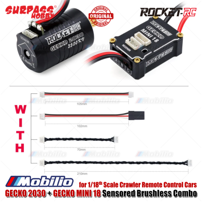 Surpass Hobby Rocket-RC GECKO 2030 & GECKO MINI 18 Sensored Brushless Combo for 1/18 Scale Crawler Remote Control Cars