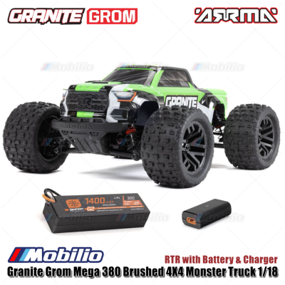 Arrma Granite Grom Mega 380 Brushed 4X4 Monster Truck 1/18 RTR RC Bashing #ARA2102