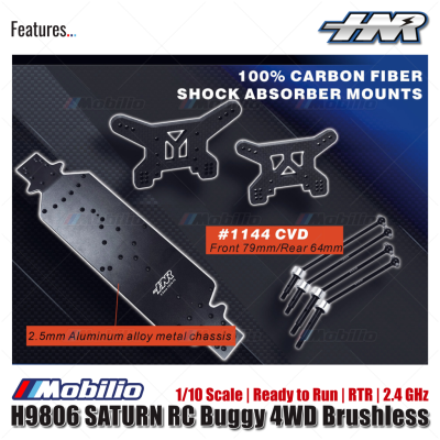 HNR H9806 SATURN RC Buggy 4WD Brushless 1/10 Scale Ready to Run RTR 2.4 GHz