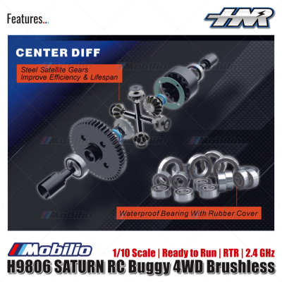 HNR H9806 SATURN RC Buggy 4WD Brushless 1/10 Scale Ready to Run RTR 2.4 GHz